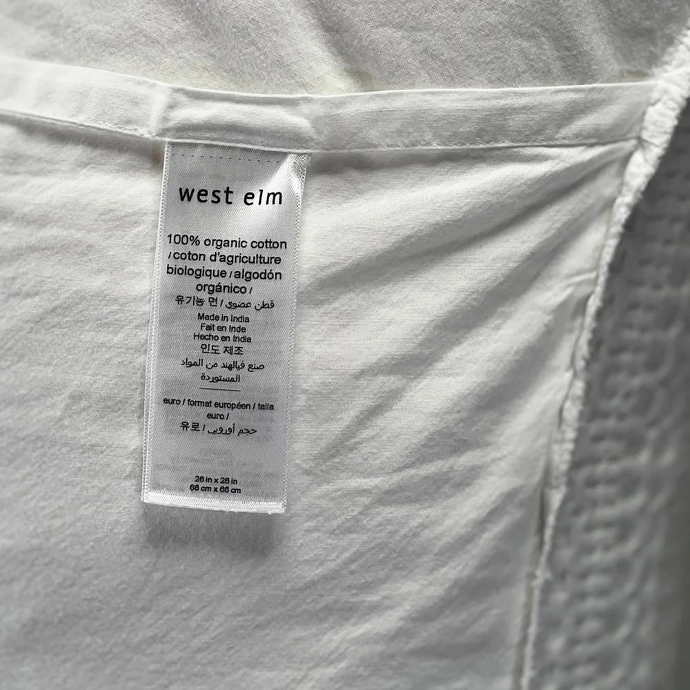 West Elm White Textured Pillow